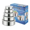 Caserole din inox, 5 buc, capac ermetic