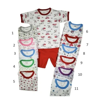 Pijamale copii, mânecă scurtă, bumbac