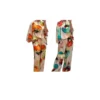 Compleu 2 piese, model floral, fibră sintetică