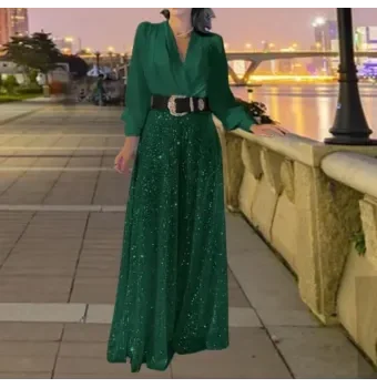 Salopetă elegantă, verde închis, mărime L