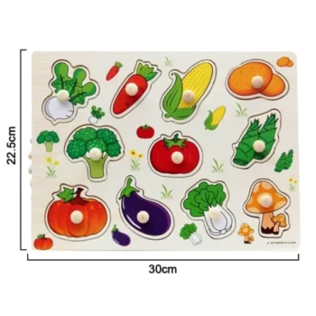 Puzzle legume din lemn, cu mâner