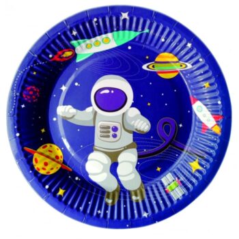 Set 8 farfurii pentru petrecere ' Astronaut ' 18 cm