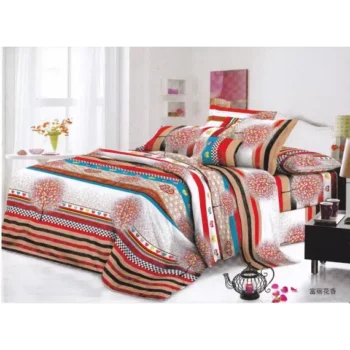 Lenjerie pat, 4 piese, model colorat