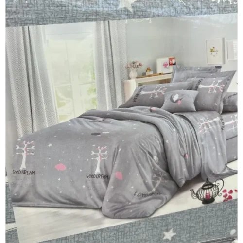 Lenjerie de pat gri, 4 piese