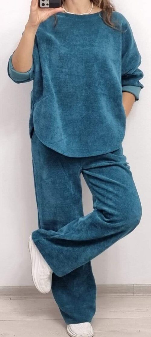 Compleu din raiat, cu buzunare, albastru