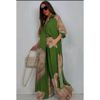 S verde Compleu smart-elegant, 2 piese, mărime S