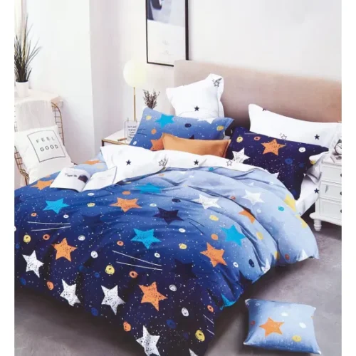 Lenjerie, Bumbac Satinat, 200x230, pentru pat dublu, 4 Piese, fete de perna 50x70cm Incluse